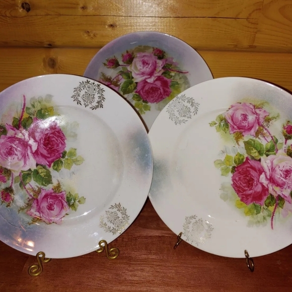 CT Altwasser Other - Antique Carl Tielsch (CT) Altwasser of Silesia China Salad Plate Set Lustreware